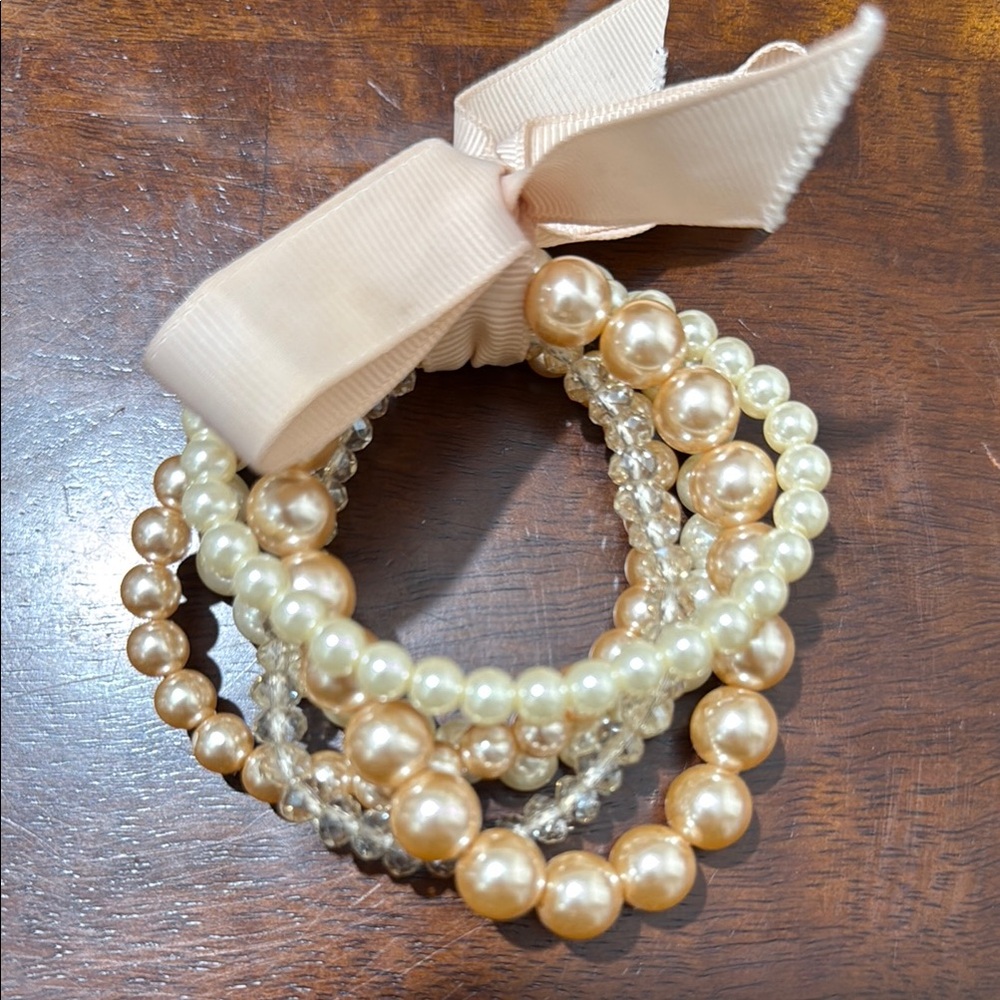 Elegant Pearl and Crystal Bracelet Set 5/$25